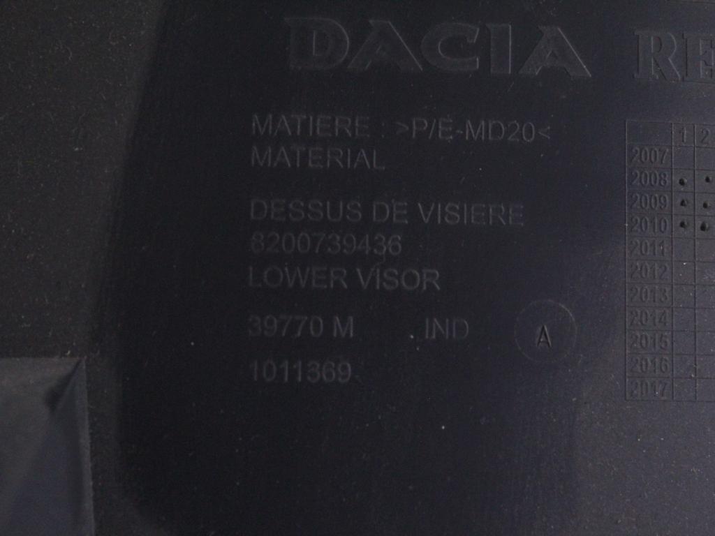 8200739436 MASCHERINA RIVESTIMENTO QUADRO STRUMENTI CONTACHILOMETRI CRUSCOTTO DACIA SANDERO STEPWAY 1.5 D 50KW 5M 5P (2010) RICAMBIO USATO