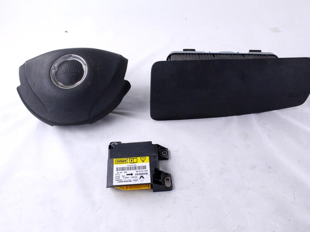 8201002828 KIT AIRBAG DACIA SANDERO STEPWAY 1.5 D 50KW 5M 5P (2010) RICAMBIO USATO CON CENTRALINA AIRBAG, AIRBAG PASSEGGERO, AIRBAG VOLANTE GUIDATORE 8200782822 8200823307