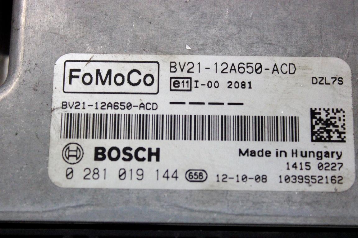 BV21-12A650-ACD KIT ACCENSIONE AVVIAMENTO FORD FIESTA 1.4 D 51KW 5M 5P (2012) RICAMBIO USATO CON CENTRALINA MOTORE, QUADRO STRUMENTI, BLOCCHETTI ACCENSIONE APERTURA CON CHIAVE 8A6T-15607-AB CA6T-15K600-CA CA6T-10849-CD