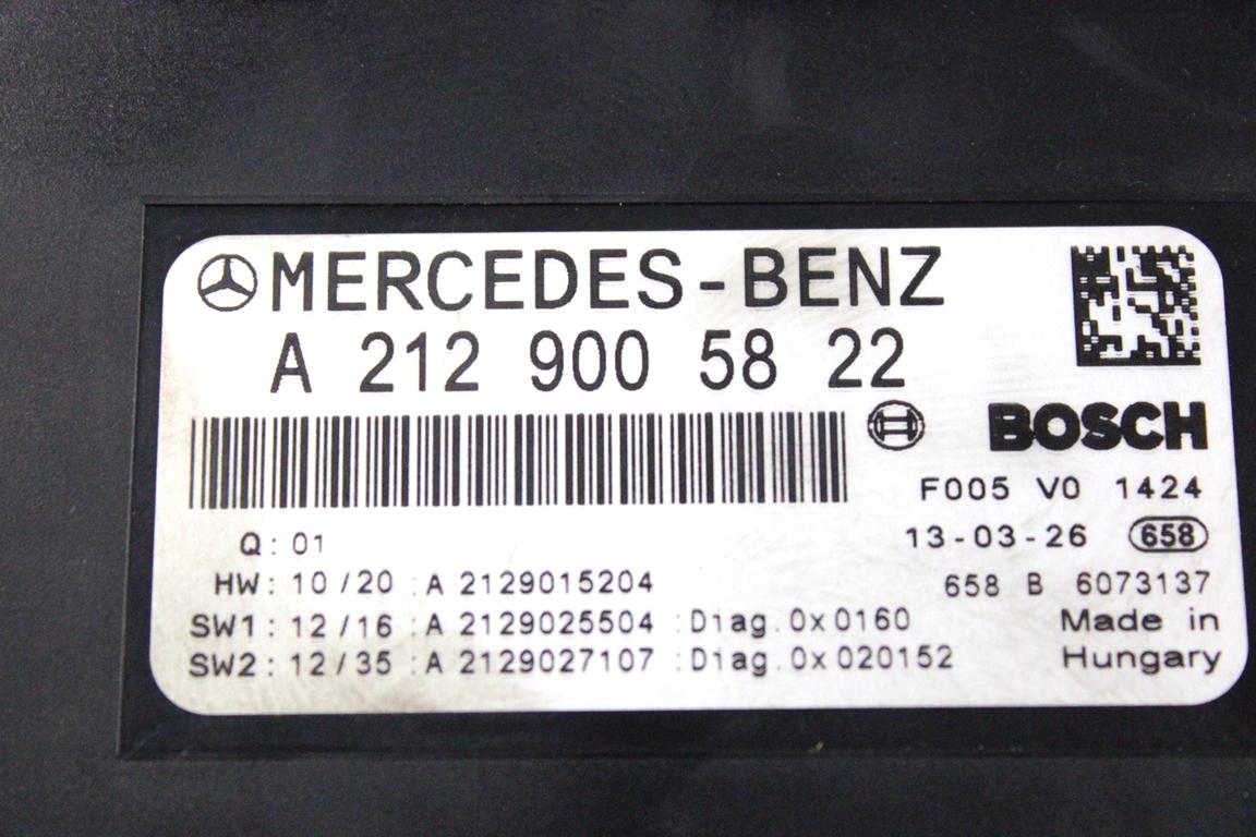 A2129005822 CENTRALINA FUSIBILIERA SCATOLA FUSIBILI RELÈ SAM ANTERIORE MERCEDES CLASSE C 180 W204 SW 2.2 D 88KW AUT 5P (2013) RICAMBIO USATO