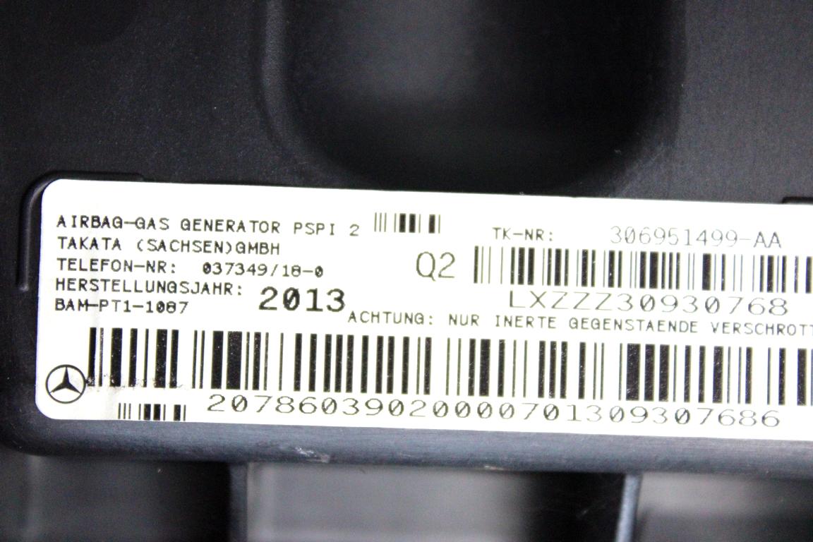 A2049012704 KIT AIRBAG MERCEDES CLASSE C 180 W204 SW 2.2 D 88KW AUT 5P (2013) RICAMBIO USATO CON CENTRALINA AIRBAG, AIRBAG VOLANTE GUIDATORE, AIRBAG PASSEGGERO, AIRBAG GINOCCHIA, CRUSCOTTO 24686031029116 2078603902 2048601902