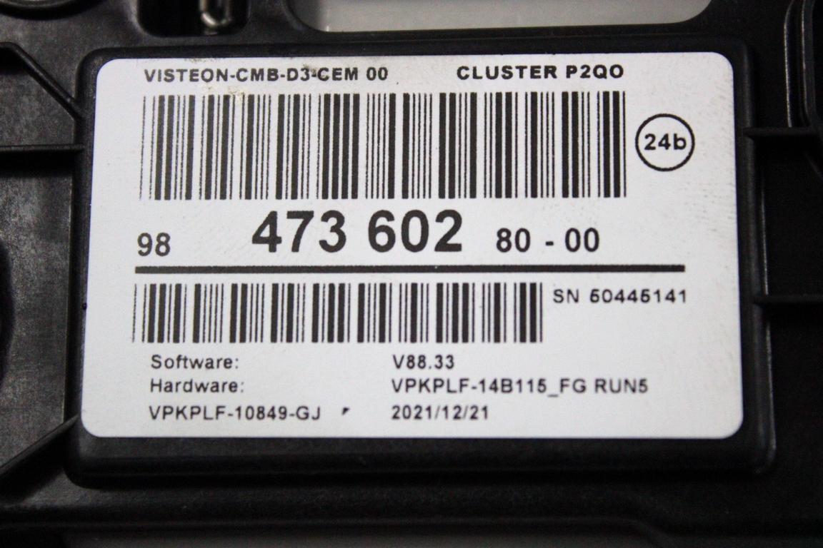 9847360280 QUADRO STRUMENTI CONTACHILOMETRI OPEL MOKKA B 1.2 B 96KW 6M 5P (2022) RICAMBIO USATO