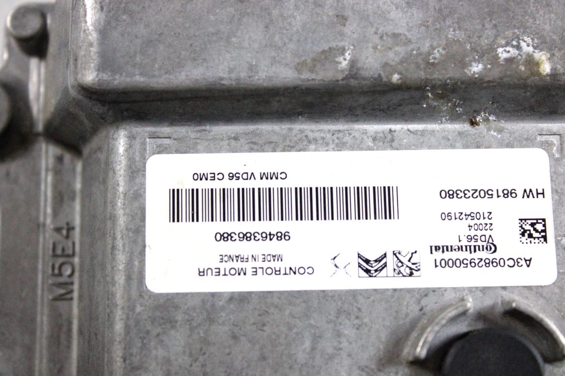 9846386380 KIT ACCENSIONE AVVIAMENTO OPEL MOKKA B 1.2 B 96KW 6M 5P (2022) RICAMBIO USATO CON CENTRALINA MOTORE, BLOCCHETTI ACCENSIONE APERTURA CON DOPPIA CHIAVE 9815023380 9664486680 9832880280