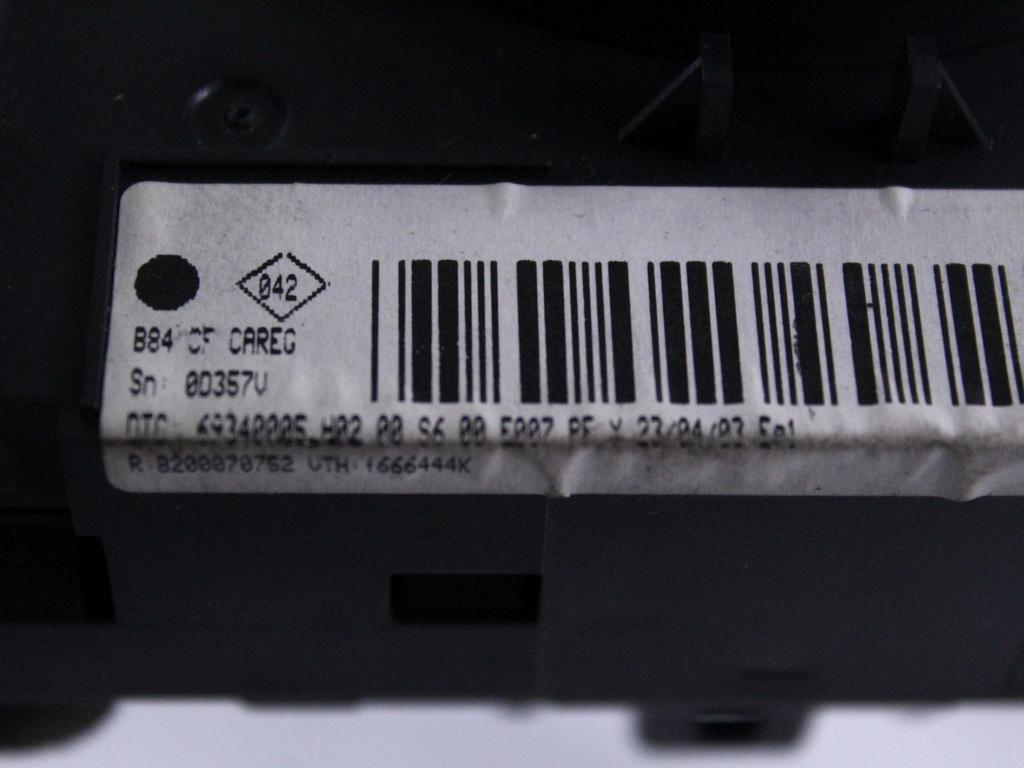 8200070752 CENTRALINA GRUPPO DI COMANDO CLIMATIZZATORE CLIMA A/C MANUALE RENAULT MEGANE 1.5 D 60KW 5M 5P (2003) RICAMBIO USATO