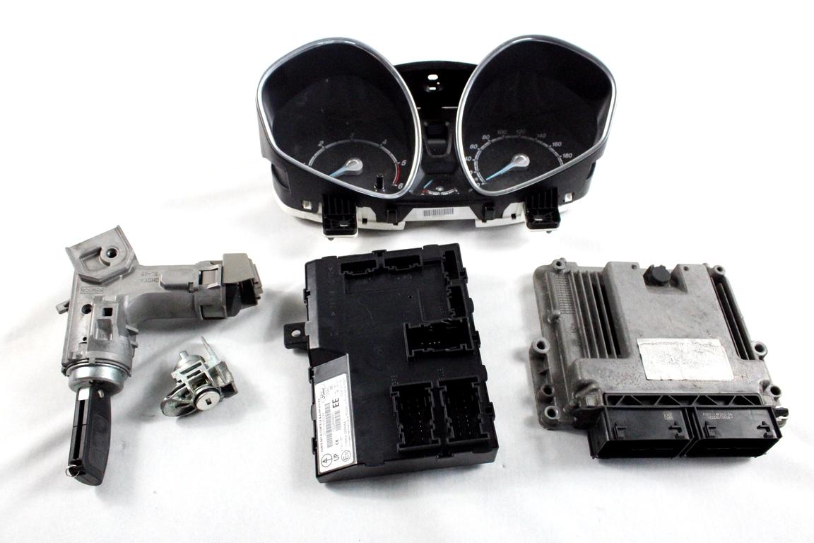 F1B1-12A650-ATJ KIT ACCENSIONE AVVIAMENTO FORD FIESTA 1.5 D 55KW 5M 5P (2016) RICAMBIO USATO CON CENTRALINA MOTORE, QUADRO STRUMENTI CONTACHILOMETRI, BLOCCHETTI ACCENSIONE APERTURA CON CHIAVE F1F1-12B684-AD 0281032909 DN1T-15K600-EE 9V21-3F880-ED C1BT-108