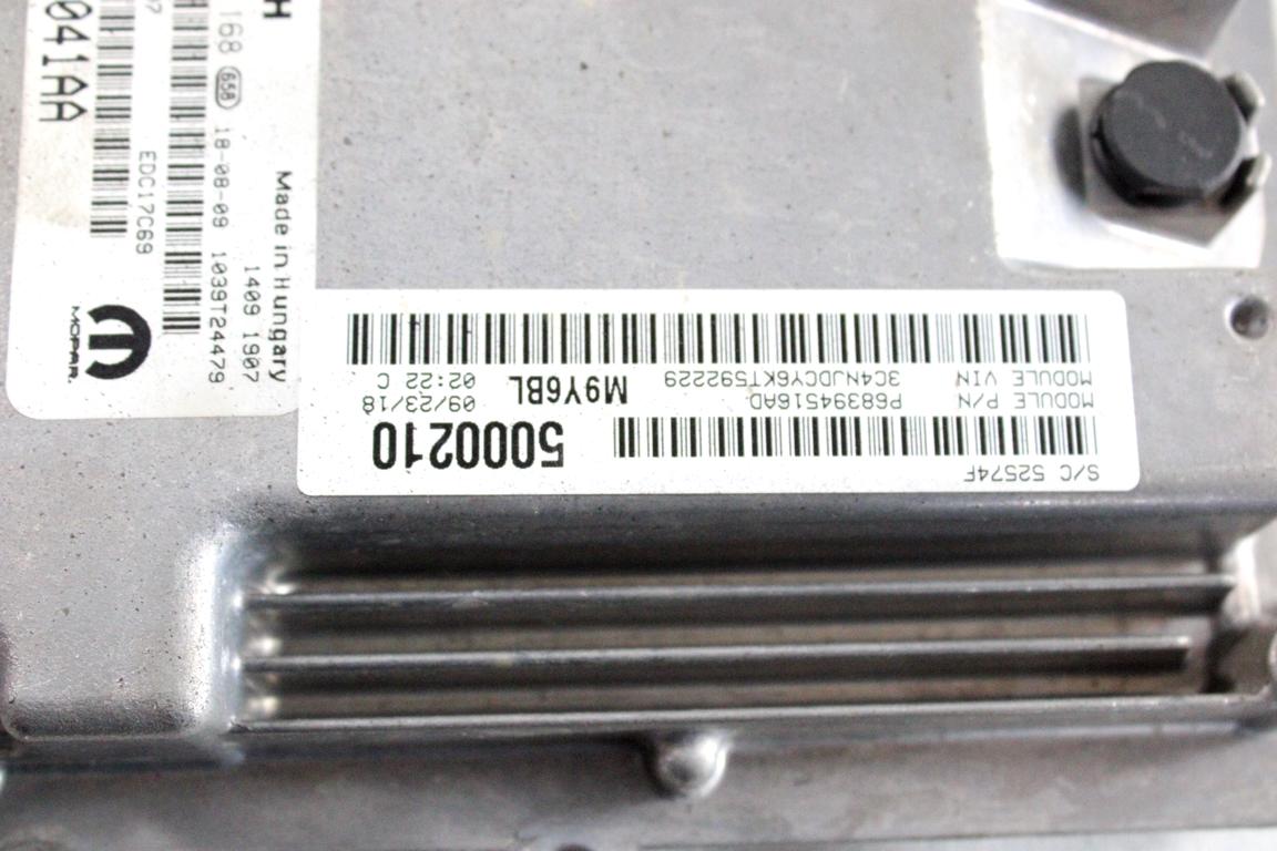 68412041AA KIT ACCENSIONE AVVIAMENTO JEEP COMPASS 2.0 D 4X4 103KW AUT 5P (2018) RICAMBIO USATO CON CENTRALINA MOTORE, BLOCCHETTO APERTURA CON CHIAVE 68409791AC 68411099AA 52088433