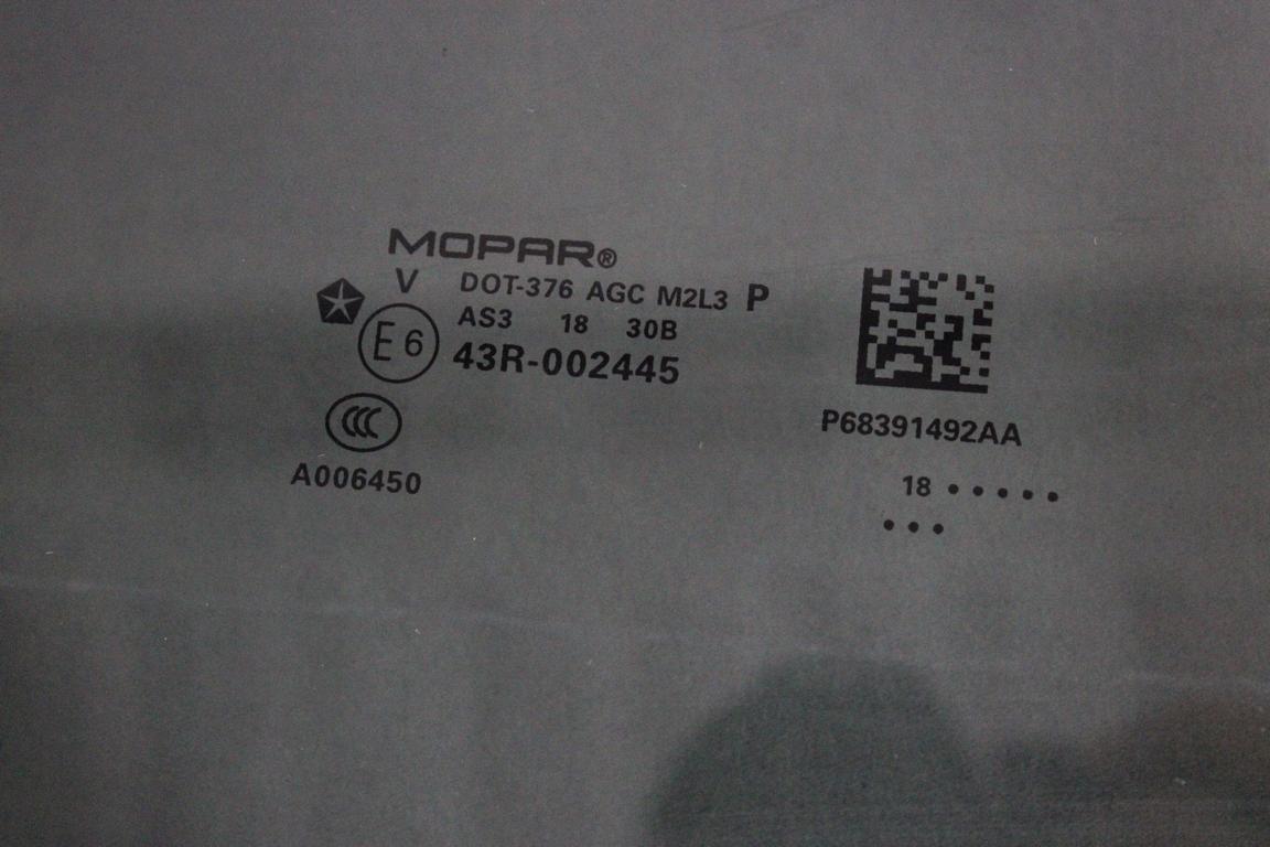 68391492AA VETRO SCENDENTE PORTA POSTERIORE DESTRA OSCURATO JEEP COMPASS 2.0 D 4X4 103KW AUT 5P (2018) RICAMBIO USATO