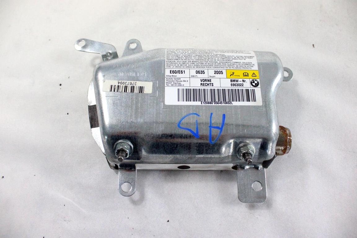 6963022 AIRBAG PORTA ANTERIORE DESTRA BMW SERIE 5 530 D E61 SW 3.0 D 160KW AUT 5P (2005) RICAMBIO USATO