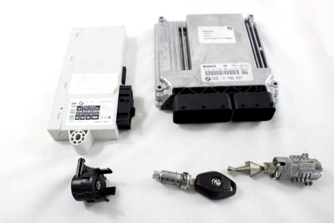 7796637 KIT ACCENSIONE AVVIAMENTO BMW SERIE 5 530 D E61 SW 3.0 D 160KW AUT 5P (2005) RICAMBIO USATO CON CENTRALINA INIEZIONE MOTORE, BLOCCHETTI ACCENSIONE APERTURA CON CHIAVE 0281012091 61356963828