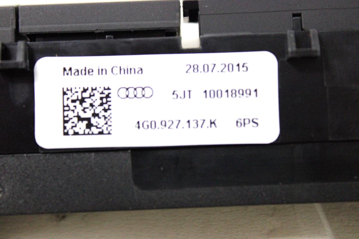 4G0927137K GRUPPO DI COMANDO DISATTIVAZIONE START AND STOP AUDI A6 C7 2.0 D 140KW AUT 4P (2015) RICAMBIO USATO CON COMANDO INTERRUTTORE DISATTIVAZIONE SENSORI DI PARCHEGGIO, ESP CONTROLLO DI STABILITA OFF