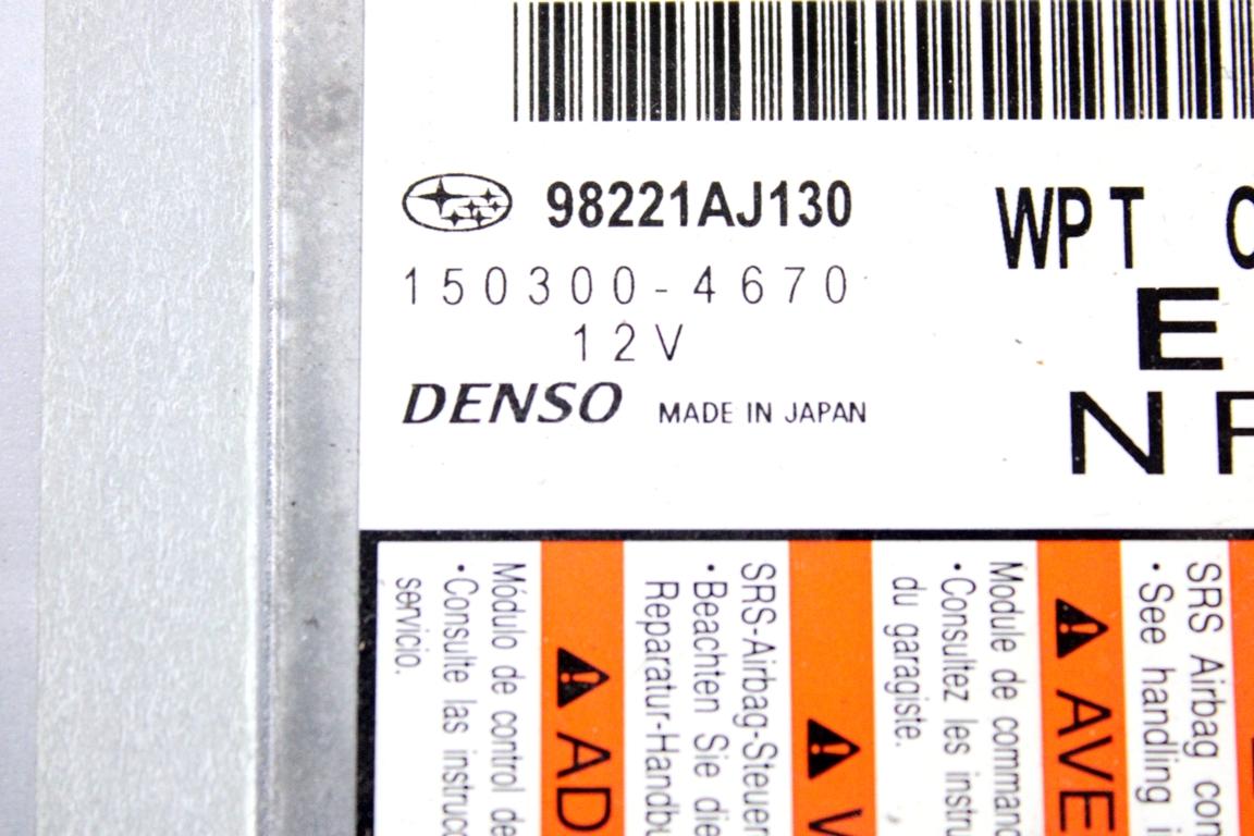 98221AJ130 KIT AIRBAG SUBARU LEGACY SW 2.0 D 4X4 110KW 6M 5P (2013) RICAMBIO USATO CON CENTRALINA AIRBAG, AIRBAG VOLANTE GUIDATORE, AIRBAG PASSEGGERO, CRUSCOTTO 98211AJ021VH 98271AJ010