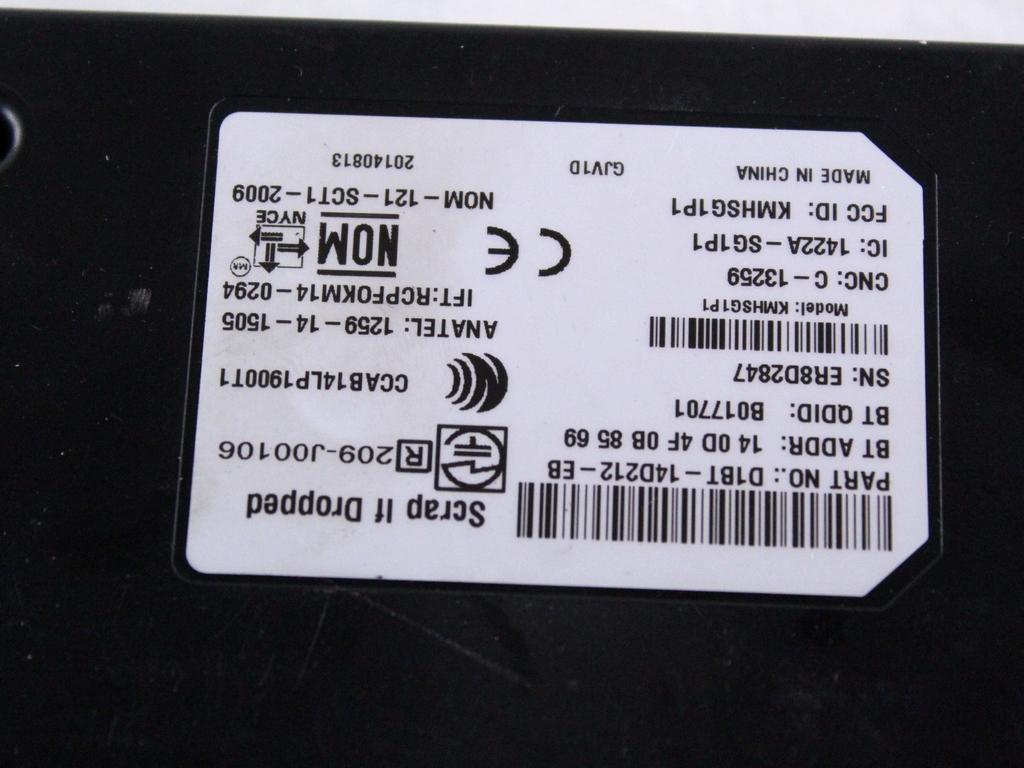 D1BT-14D212-EB CENTRALINA MODULO TELEFONO BLUETOOTH FORD FIESTA 1.5 D 55KW 5M 5P (2014) RICAMBIO USATO