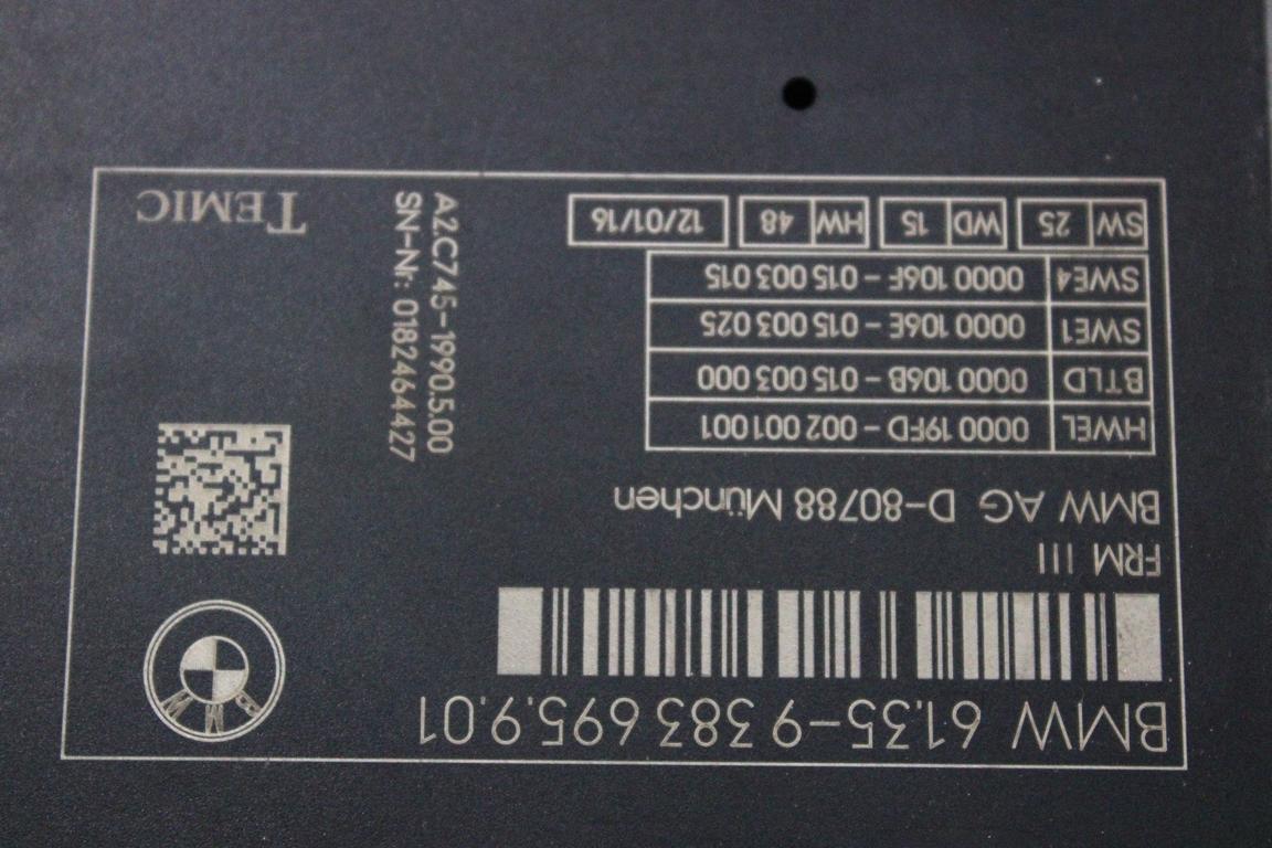 61359383695 CENTRALINA MODULO TELEFONO BLUETOOTH BMW SERIE 5 525XD SW F11 2.0 D 160KW 4X4 AUT 5P (2016) RICAMBIO USATO 