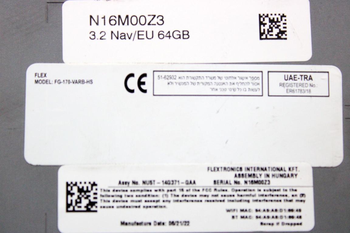 NU5T-14G371-GAA CENTRALINA SISTEMA DI NAVIGAZIONE SATELLITARE FORD PUMA 1.0 I 92KW AUT 5P (2022) RICAMBIO USATO