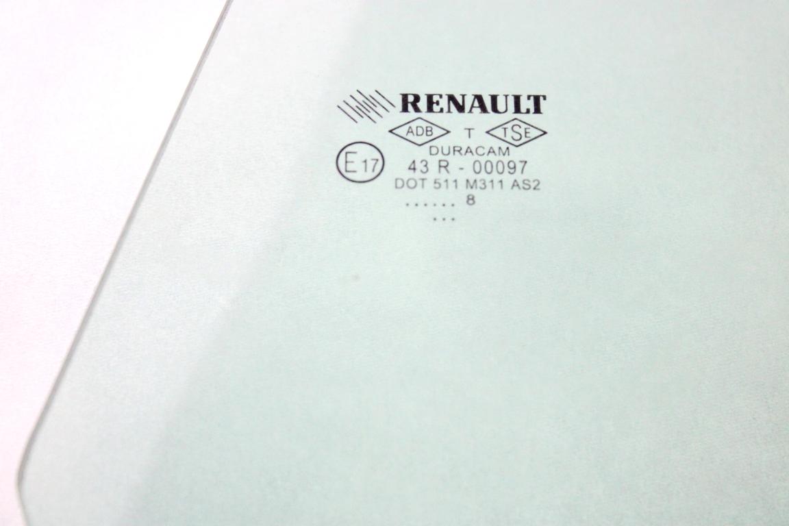 823012362R VETRO SCENDENTE PORTA POSTERIORE SINISTRA RENAULT CLIO SW 1.5 D 66KW 5M 5P (2018) RICAMBIO USATO