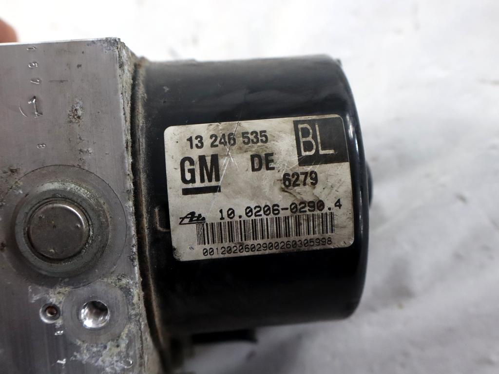 13246535 CENTRALINA POMPA AGGREGATO ABS OPEL ASTRA H SW 1.7 D 81KW 6M 5P (2010) RICAMBIO USATO 10.0206-0290.4 10.0960-0554.3