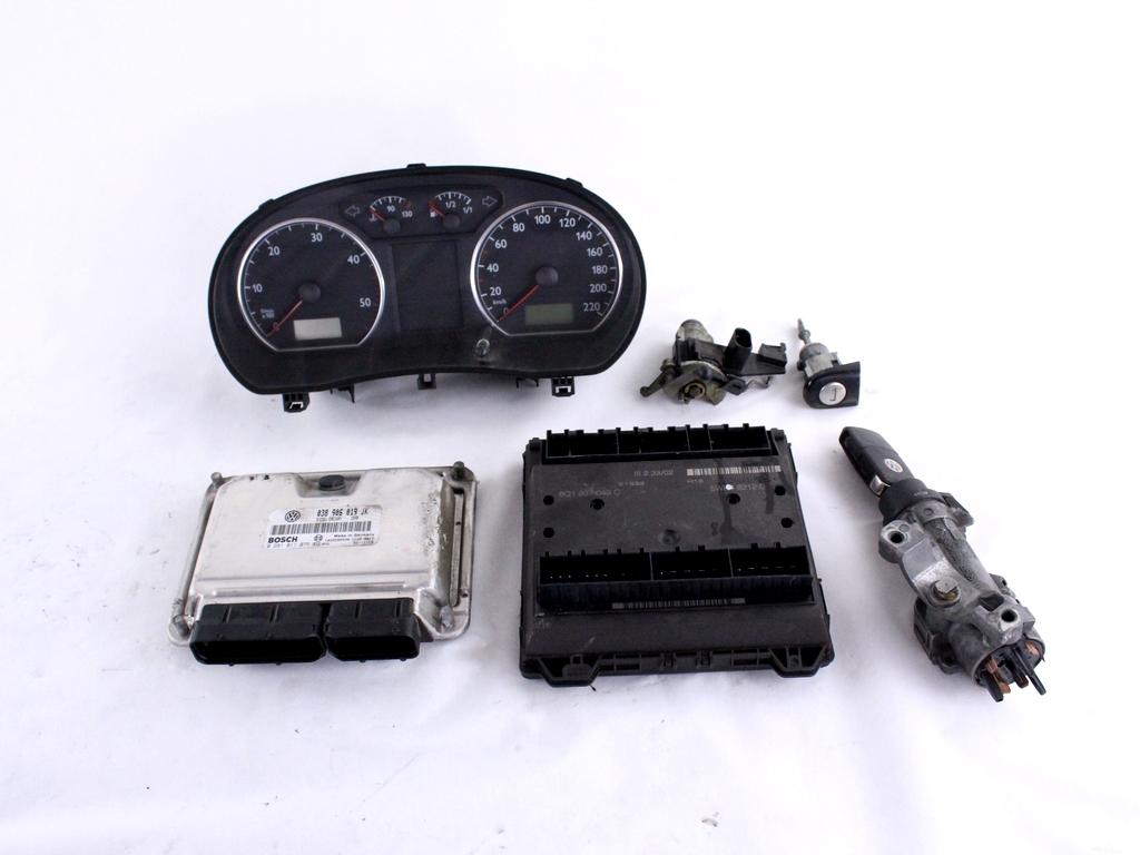 038906019JK KIT ACCENSIONE AVVIAMENTO VOLKSWAGEN POLO 1.9 D 74KW 5M 5P (2003) RICAMBIO USATO CON CENTRALINA MOTORE, QUADRO STRUMENTI, CENTRALINA BODY COMPUTER, BLOCCHETTI ACCENSIONE APERTURA CON DOPPIA CHIAVE 6Q1937049C 4B0905851G 6Q0920821E