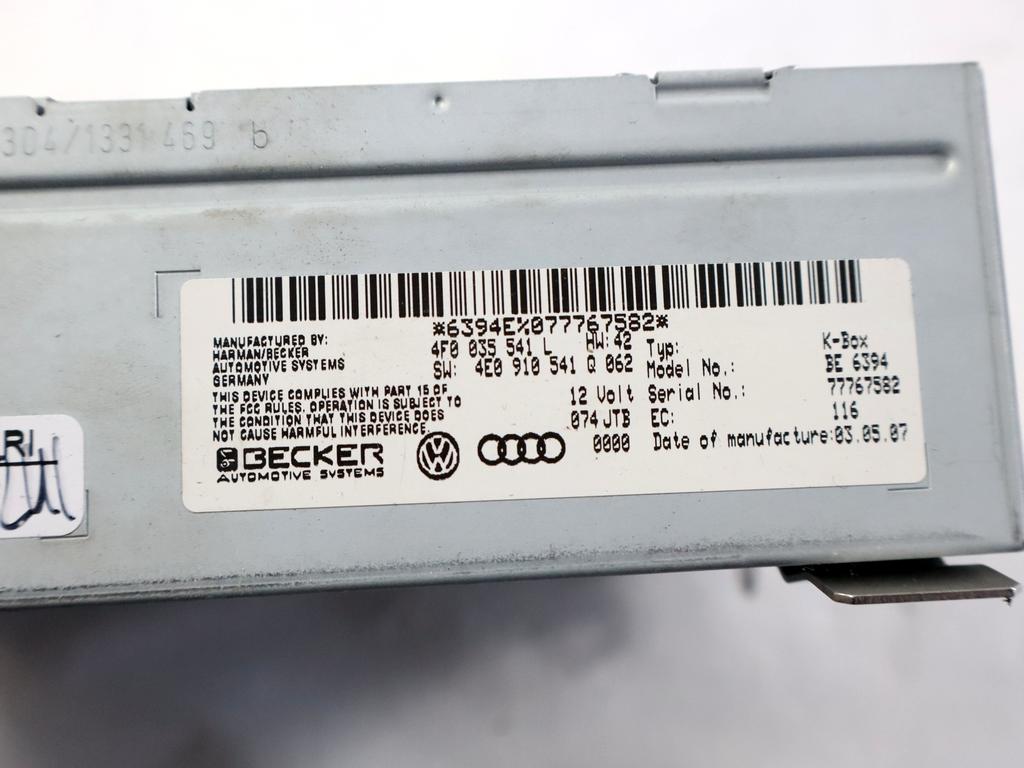 4F0035541L CENTRALINA AUTORADIO AUDI A6 SW 3.0 D 4X4 171KW AUT 5P (2007) RICAMBIO USATO