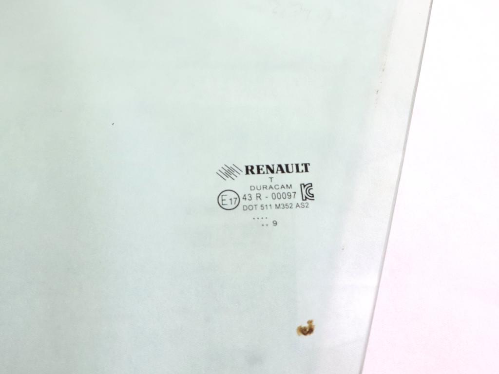 803018125R VETRO SCENDENTE PORTA ANTERIORE SINISTRA RENAULT CLIO 0.9 B 56KW 5M 5P (2019) RICAMBIO USATO