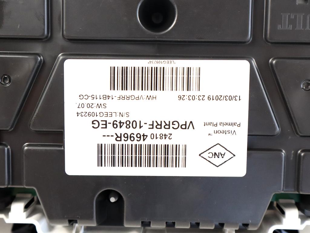 248104696R QUADRO STRUMENTI CONTACHILOMETRI RENAULT CLIO 0.9 B 56KW 5M 5P (2019) RICAMBIO USATO