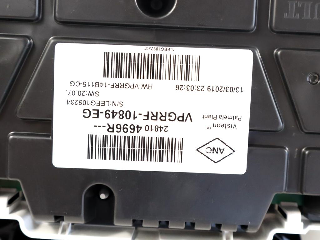 248104696R QUADRO STRUMENTI CONTACHILOMETRI RENAULT CLIO 0.9 B 56KW 5M 5P (2019) RICAMBIO USATO