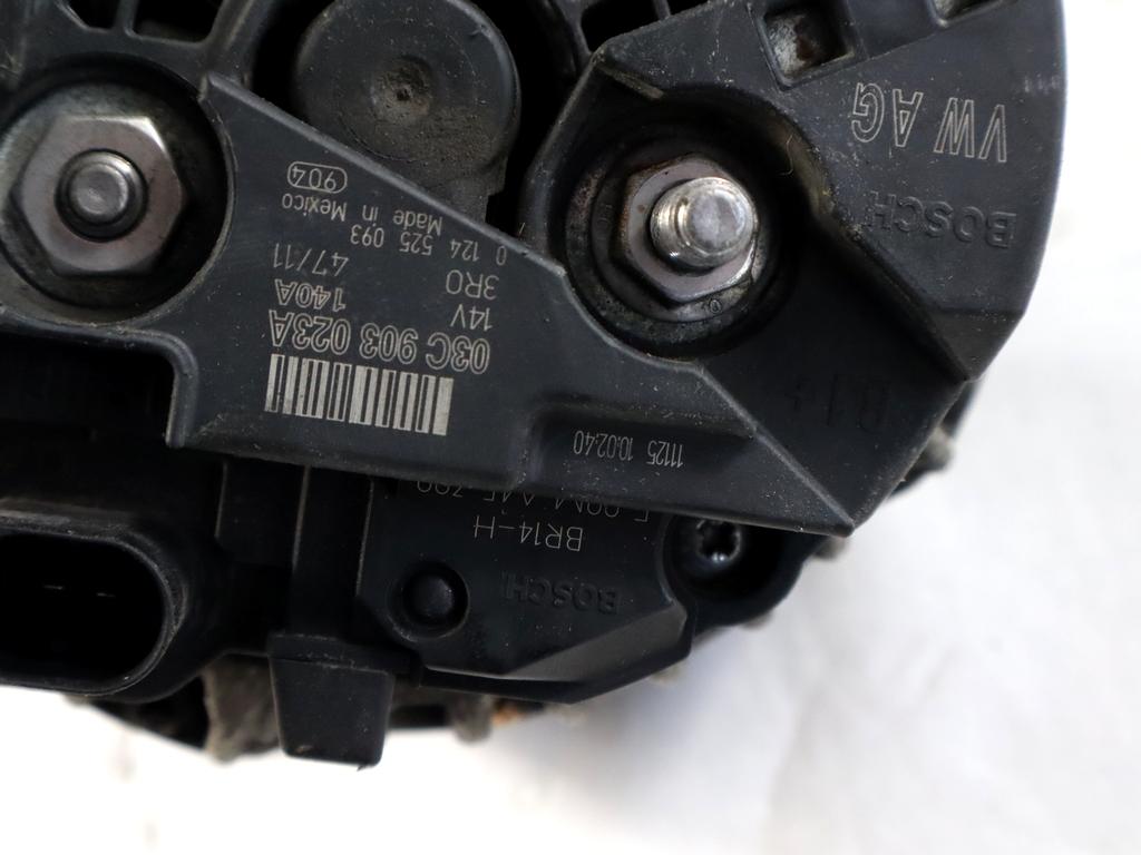 03C903023A ALTERNATORE VOLKSWAGEN MAGGIOLINO 1.4 B 118KW 6M 3P (2014) RICAMBIO USATO