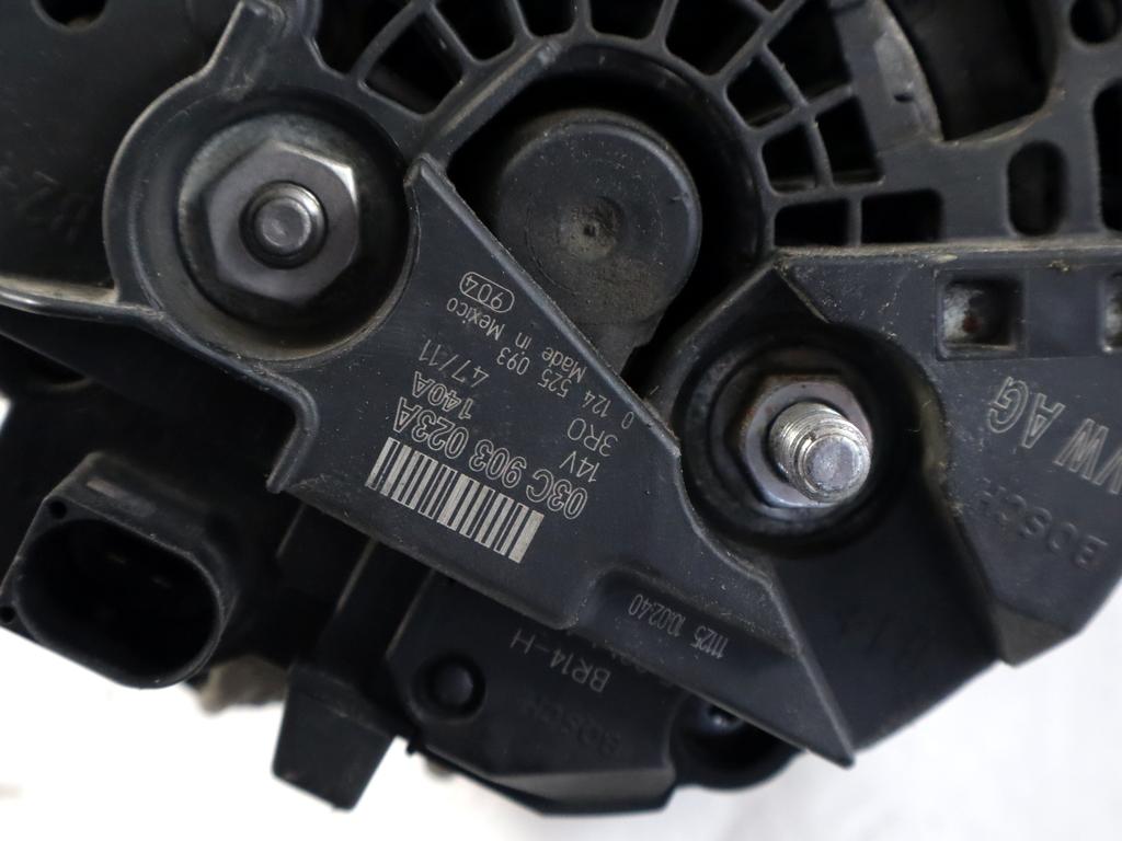 03C903023A ALTERNATORE VOLKSWAGEN MAGGIOLINO 1.4 B 118KW 6M 3P (2014) RICAMBIO USATO