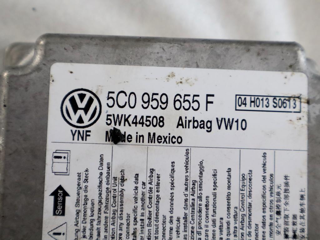 5C0959655F KIT AIRBAG VOLKSWAGEN MAGGIOLINO 1.4 B 118KW 6M 3P (2014) RICAMBIO USATO CON CENTRALINA AIRBAG, AIRBAG VOLANTE, AIRBAG PASSEGGERO, PRETENSIONATORI CINTURE DI SICUREZZA, CRUSCOTTO 5C5880201B 5C5880204