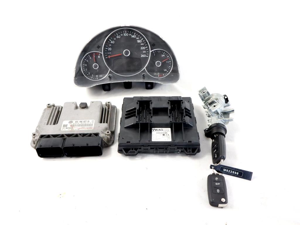 03C906027BJ KIT ACCENSIONE AVVIAMENTO VOLKSWAGEN MAGGIOLINO 1.4 B 118KW 6M 3P (2014) RICAMBIO USATO CON CENTRALINA MOTORE, QUADRO STRUMENTI, CENTRALINA BODY COMPUTER, BLOCCHETTI ACCENSIONE APERTURA CON DOPPIA CHIAVE 5C5937087 5C5920870