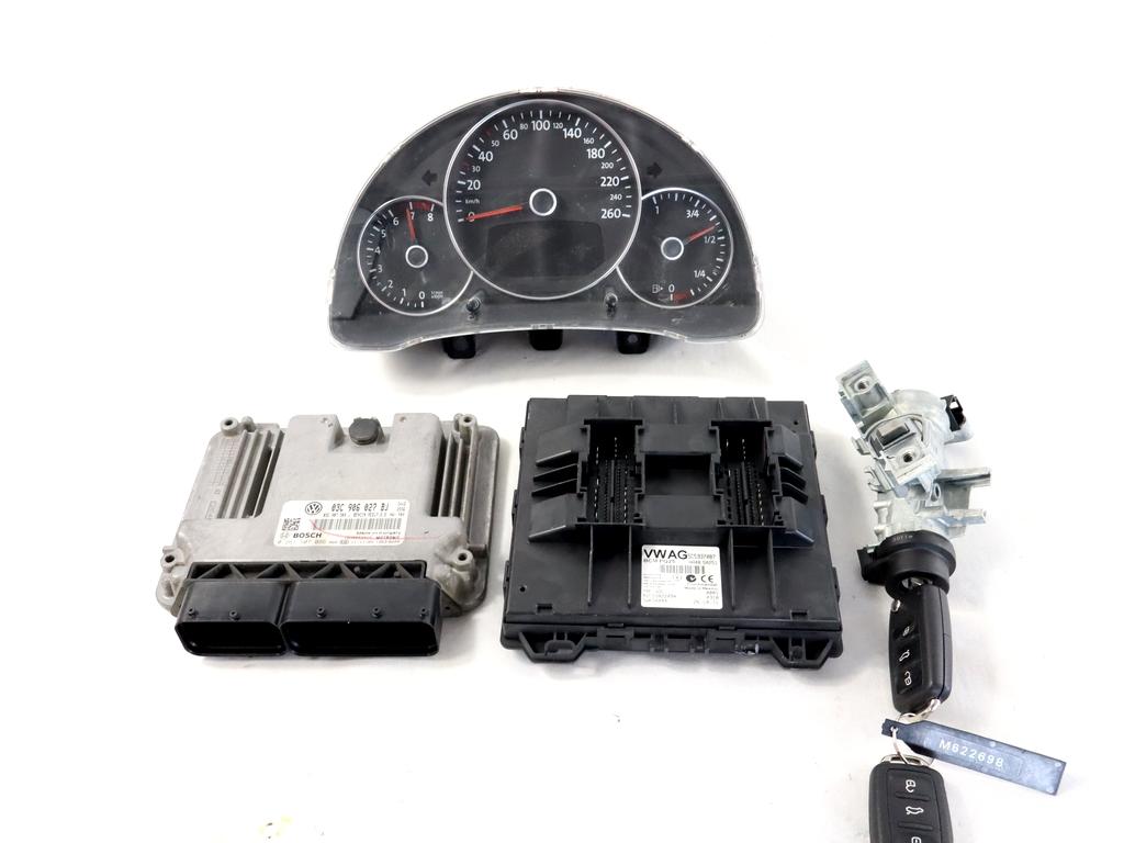 03C906027BJ KIT ACCENSIONE AVVIAMENTO VOLKSWAGEN MAGGIOLINO 1.4 B 118KW 6M 3P (2014) RICAMBIO USATO CON CENTRALINA MOTORE, QUADRO STRUMENTI, CENTRALINA BODY COMPUTER, BLOCCHETTI ACCENSIONE APERTURA CON DOPPIA CHIAVE 5C5937087 5C5920870