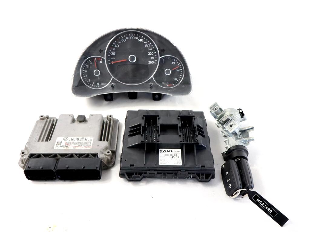 03C906027BJ KIT ACCENSIONE AVVIAMENTO VOLKSWAGEN MAGGIOLINO 1.4 B 118KW 6M 3P (2014) RICAMBIO USATO CON CENTRALINA MOTORE, QUADRO STRUMENTI, CENTRALINA BODY COMPUTER, BLOCCHETTI ACCENSIONE APERTURA CON DOPPIA CHIAVE 5C5937087 5C5920870