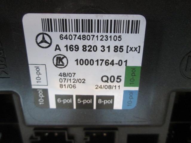 RACUNALNIK VRAT IN STEKEL OEM N. 1000176401 ORIGINAL REZERVNI DEL MERCEDES CLASSE A W169 5P C169 3P R (05/2008 - 2012) DIESEL LETNIK 2012