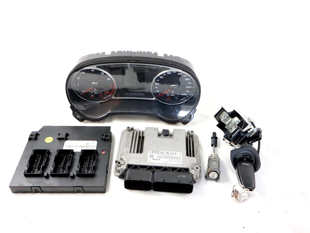 03C906016BH KIT ACCENSIONE AVVIAMENTO AUDI A1 1.4 B 90KW AUT 3P (2011) RICAMBIO USATO CON CENTRALINA MOTORE, QUADRO STRUMENTI, BLOCCHETTI ACCENSIONE APERTURA CON CHIAVE 0261S06191 8X0907063A 5K0905865 8X0920930