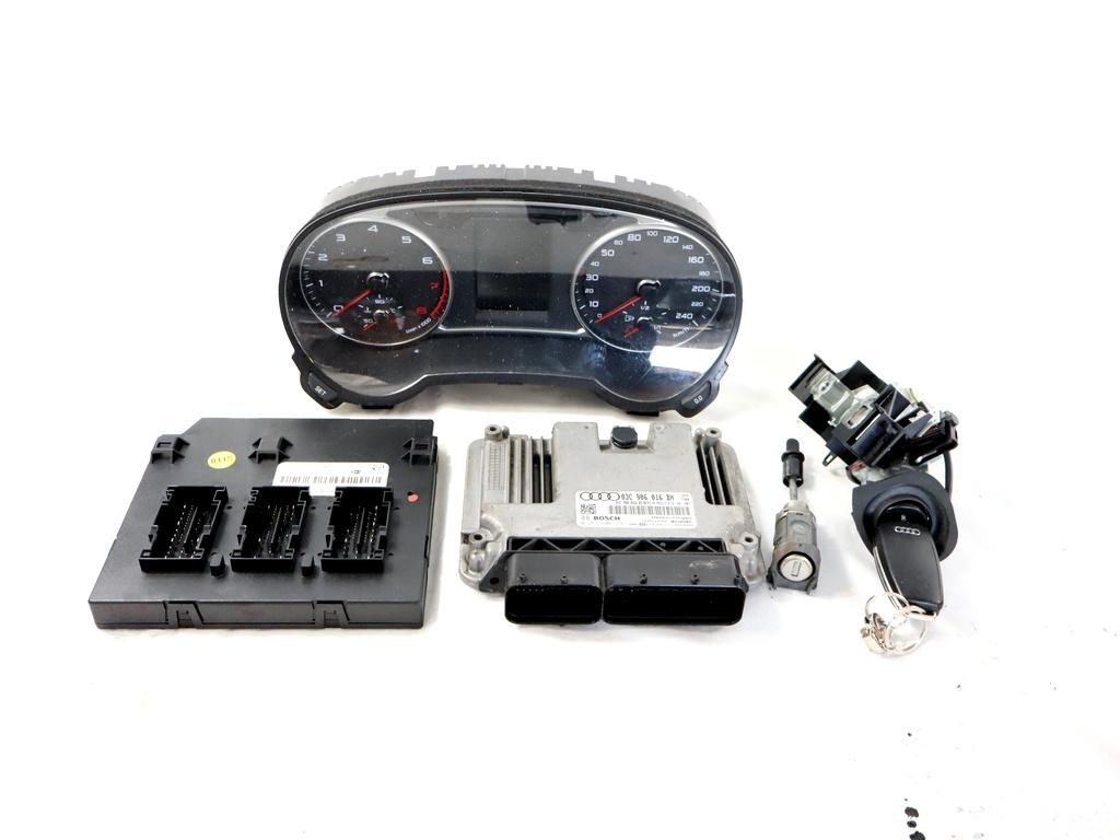 03C906016BH KIT ACCENSIONE AVVIAMENTO AUDI A1 1.4 B 90KW AUT 3P (2011) RICAMBIO USATO CON CENTRALINA MOTORE, QUADRO STRUMENTI, BLOCCHETTI ACCENSIONE APERTURA CON CHIAVE 0261S06191 8X0907063A 5K0905865 8X0920930