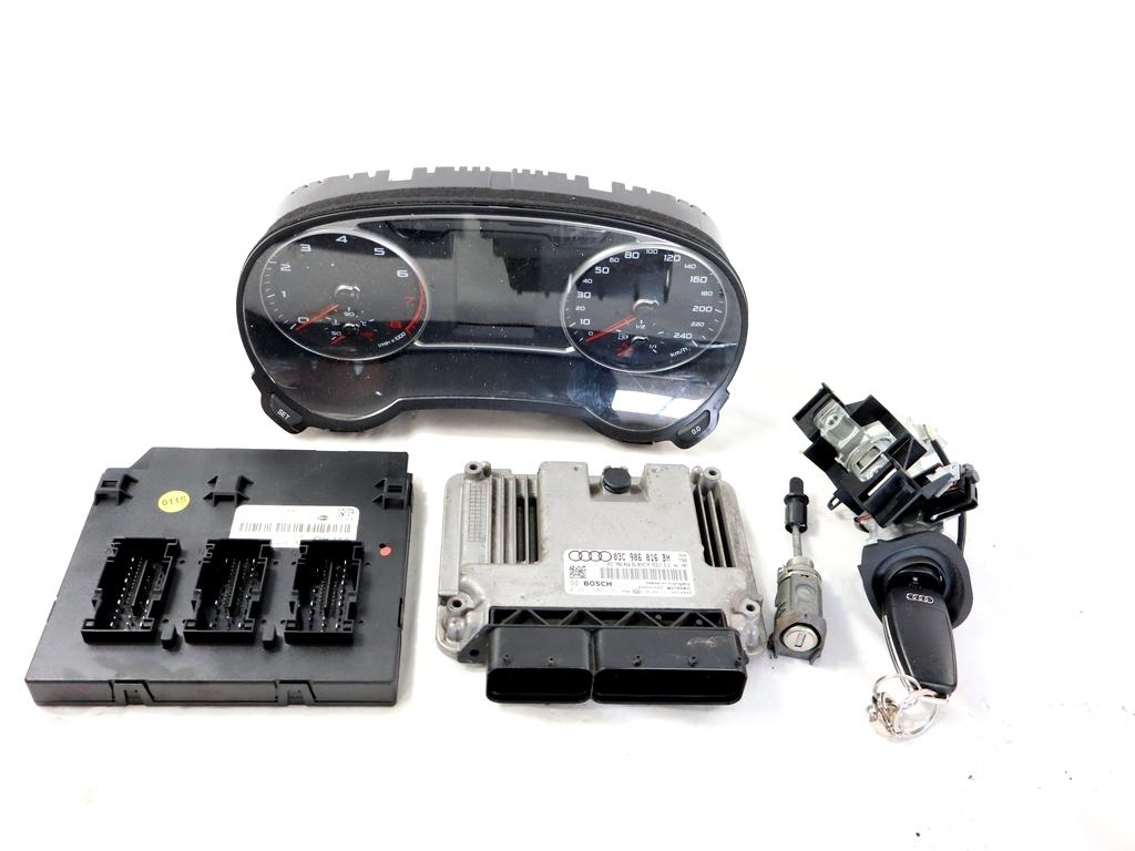 03C906016BH KIT ACCENSIONE AVVIAMENTO AUDI A1 1.4 B 90KW AUT 3P (2011) RICAMBIO USATO CON CENTRALINA MOTORE, QUADRO STRUMENTI, BLOCCHETTI ACCENSIONE APERTURA CON CHIAVE 0261S06191 8X0907063A 5K0905865 8X0920930