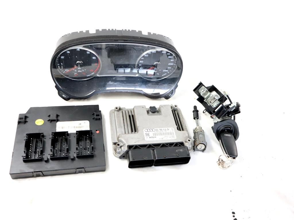 03C906016BH KIT ACCENSIONE AVVIAMENTO AUDI A1 1.4 B 90KW AUT 3P (2011) RICAMBIO USATO CON CENTRALINA MOTORE, QUADRO STRUMENTI, BLOCCHETTI ACCENSIONE APERTURA CON CHIAVE 0261S06191 8X0907063A 5K0905865 8X0920930