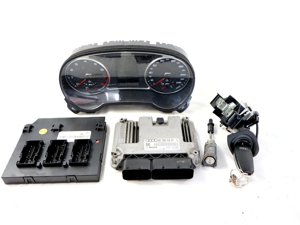 03C906016BH KIT ACCENSIONE AVVIAMENTO AUDI A1 1.4 B 90KW AUT 3P (2011) RICAMBIO USATO CON CENTRALINA MOTORE, QUADRO STRUMENTI, BLOCCHETTI ACCENSIONE APERTURA CON CHIAVE 0261S06191 8X0907063A 5K0905865 8X0920930