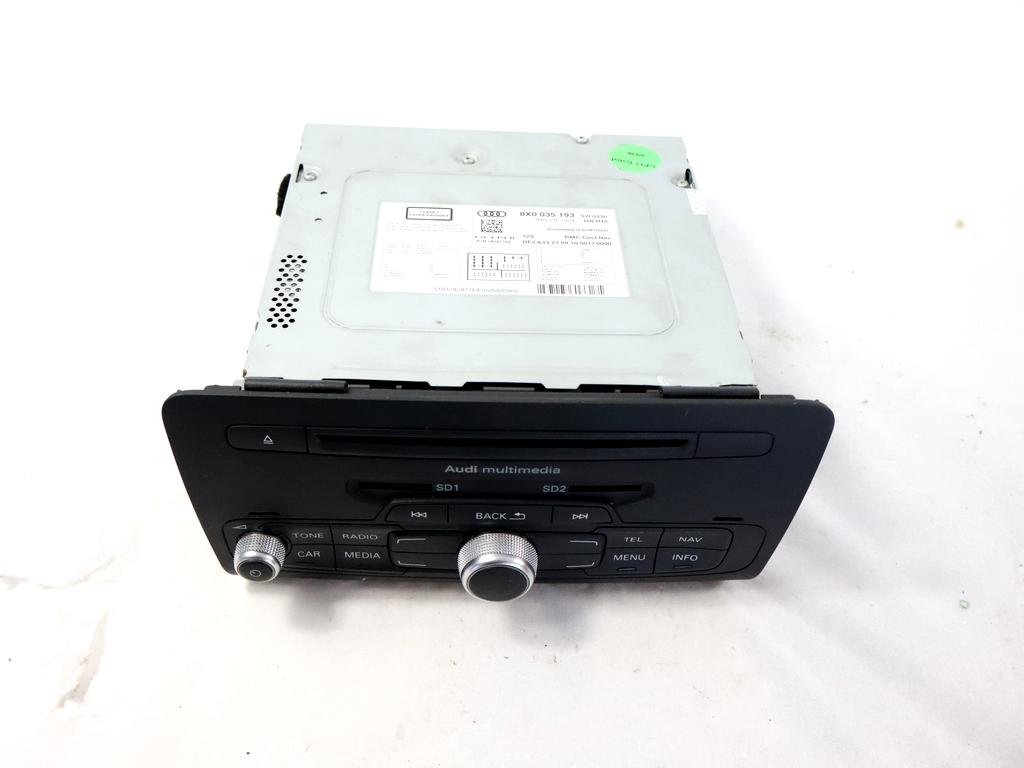 8X0035193 AUTORADIO CON SISTEMA DI NAVIGAZIONE SATELLITARE AUDI A1 1.4 B 90KW AUT 3P (2011) RICAMBIO USATO PARTE POSTERIORE MANCANTE