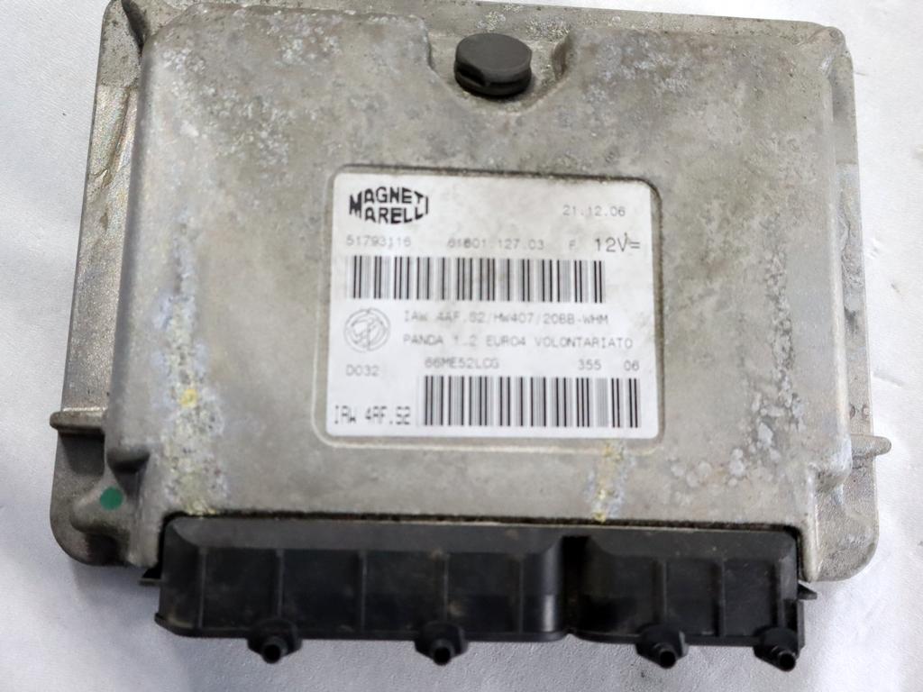 51793116 KIT ACCENSIONE AVVIAMENTO FIAT PANDA 1.2 B 44KW 5M 5P (2007) RICAMBIO USATO CON CENTRALINA MOTORE, FUSIBILIERA, BLOCCHETTI ACCENSIONE APERTURA CON CHIAVE 46845361 51783783