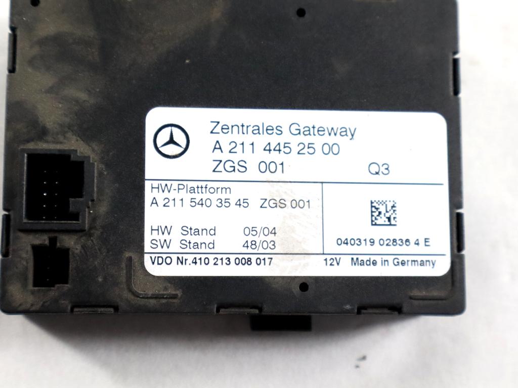 A2114452500 CENTRALINA GATEWAY MERCEDES CLASSE E 270 W211 2.7 D 130KW AUT 4P (2004) RICAMBIO USATO