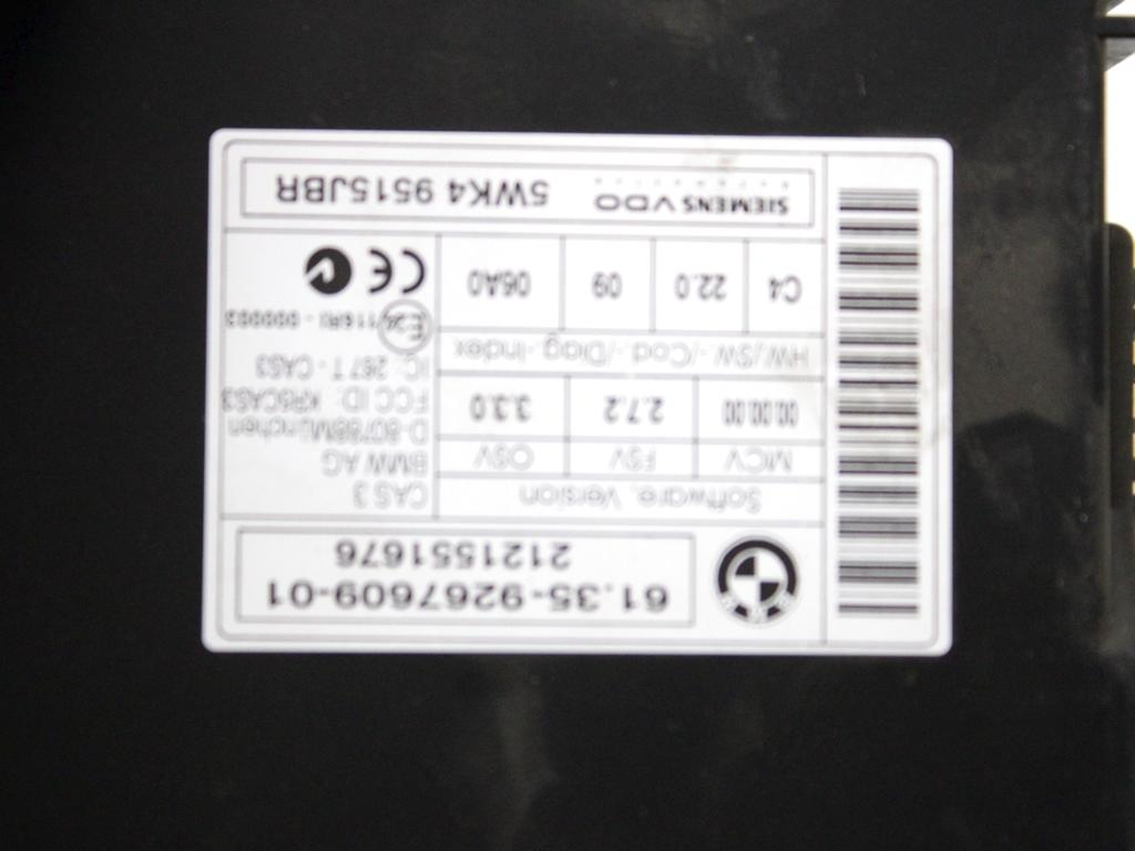 8519663 KIT ACCENSIONE AVVIAMENTO MINI ONE D R56 1.6 D 66KW 6M 3P (2012) RICAMBIO USATO CON CENTRALINA MOTORE, BLOCCHETTI ACCENSIONE APERTURA CON CHIAVE 61359267609