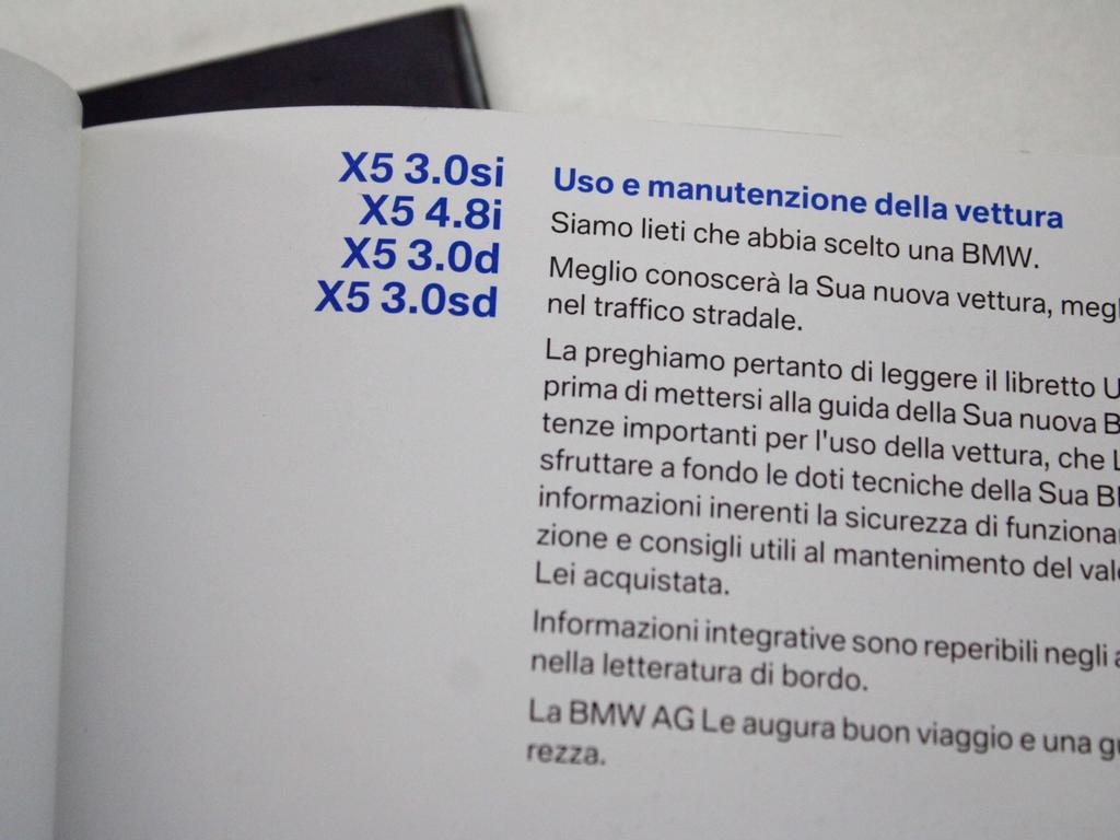 01442600569 LIBRETTI USO E MANUTENZIONE BMW X5 E70 3.0 D 4X4 210KW AUT 5P (2009) RICAMBIO USATO