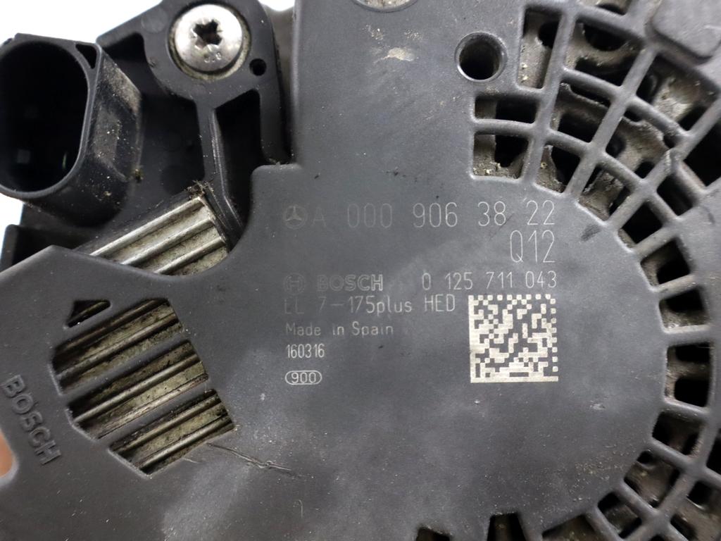 A0009063822 ALTERNATORE INFINITI Q30 1.5 D 80KW 6M 5P (2017) RICAMBIO USATO 0125711043