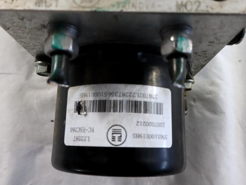 3565100U19H5 CENTRALINA POMPA AGGREGATO ABS DR MOTOR DR EVO3 1.5 G 83KW 5M 5P (2022) RICAMBIO USATO