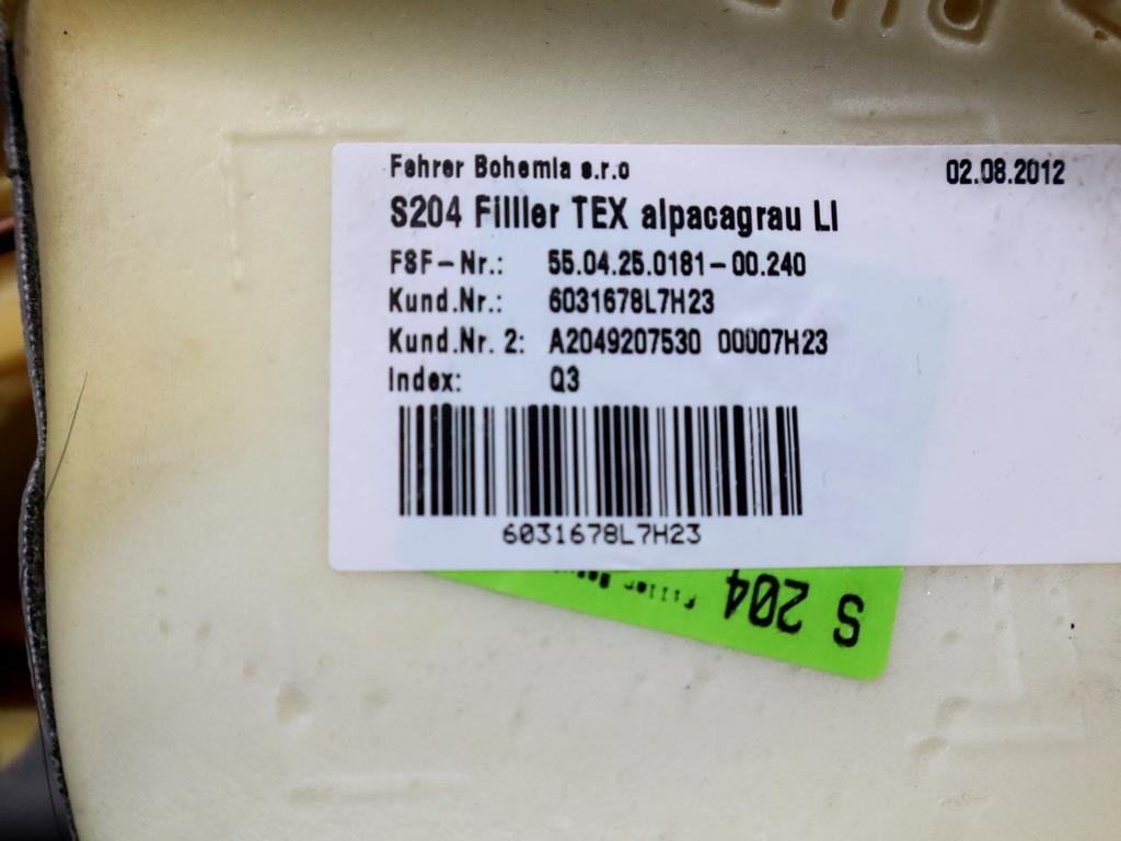 A20492075307H23 COPPIA FIANCHETTI SEDILI POSTERIORI MERCEDES CLASSE C 200 SW W204 2.2 D 100KW AUT 5P (2012) RICAMBIO USATO A20492076307H23