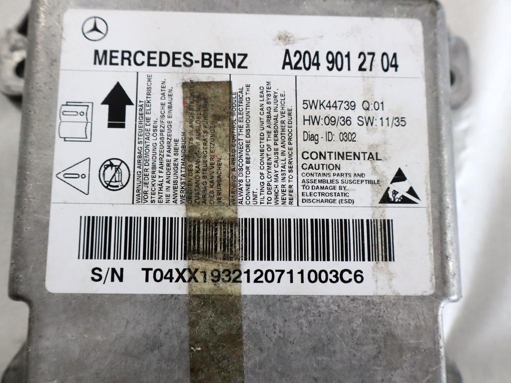 A2049012704 KIT AIRBAG MERCEDES CLASSE C 200 SW W204 2.2 D 100KW AUT 5P (2012) RICAMBIO USATO CON PRETENSIONATORI CINTURE DI SICUREZZA, CENTRALINA AIRBAG, AIRBAG VOLANTE GUIDATORE, AIRBAG PASSEGGERO, CRUSCOTTO 2468603102 2058608701