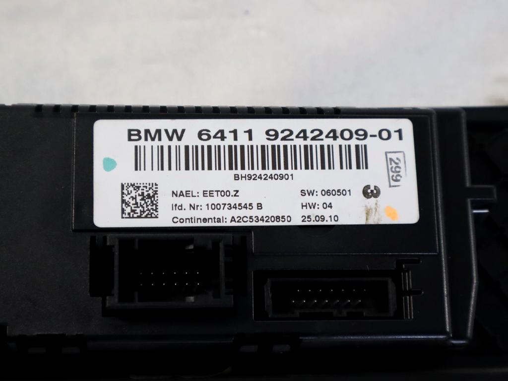 64119242409 CENTRALINA GRUPPO DI COMANDO CLIMATIZZATORE CLIMA A/C AUTOMATICO BMW SERIE 3 320D E90 2.0 D 135KW AUT 5P (2010) RICAMBIO USATO