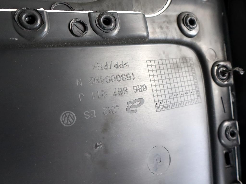 6R6867211ADAPC PANNELLO INTERNO PORTA POSTERIORE SINISTRA VOLKSWAGEN POLO 1.2 B 51KW 5M 5P (2009) RICAMBIO USATO