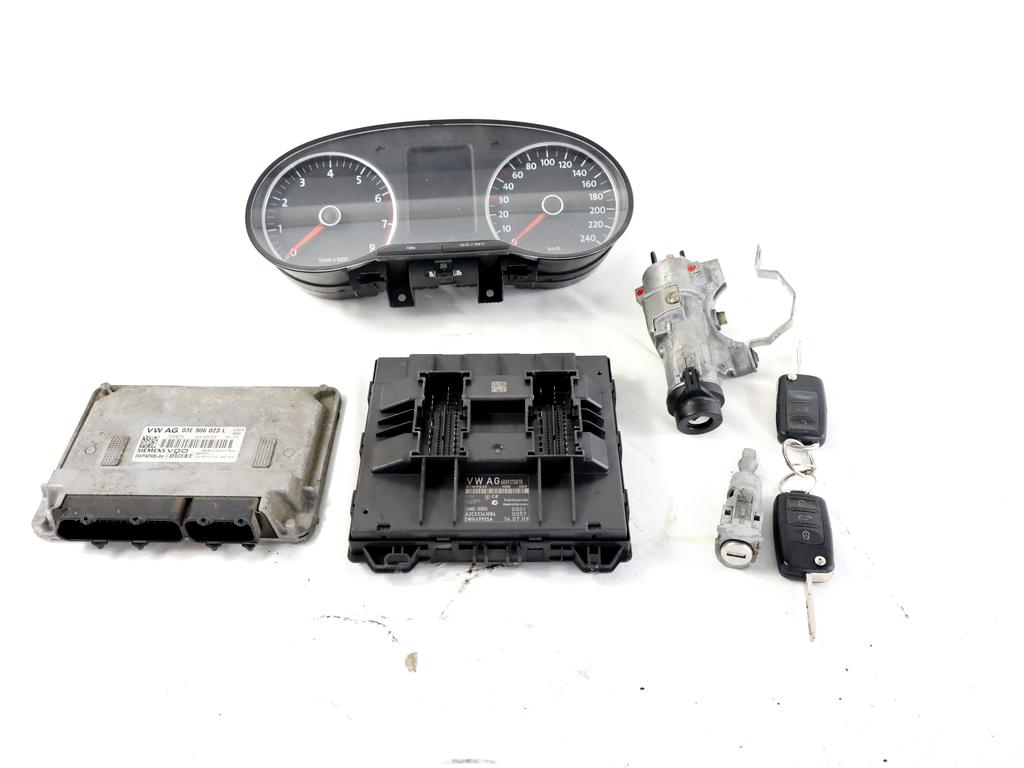 03E906023L KIT ACCENSIONE AVVIAMENTO VOLKSWAGEN POLO 1.2 B 51KW 5M 5P (2009) RICAMBIO USATO CON CENTRALINA MOTORE, QUADRO STRUMENTI, BLOCCHETTI ACCENSIONE APERTURA CON DOPPIA CHIAVE 6R0937087B 4B0905851Q 6R0920860B