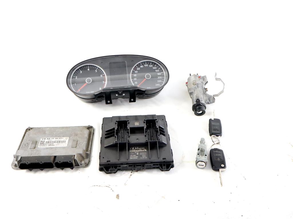 03E906023L KIT ACCENSIONE AVVIAMENTO VOLKSWAGEN POLO 1.2 B 51KW 5M 5P (2009) RICAMBIO USATO CON CENTRALINA MOTORE, QUADRO STRUMENTI, BLOCCHETTI ACCENSIONE APERTURA CON DOPPIA CHIAVE 6R0937087B 4B0905851Q 6R0920860B